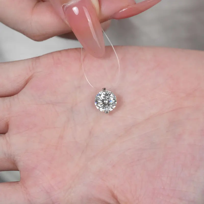 Invisible Moissanite Floating Necklace