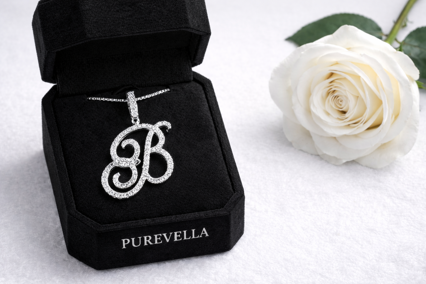 Crystal Diamond Initial Necklace