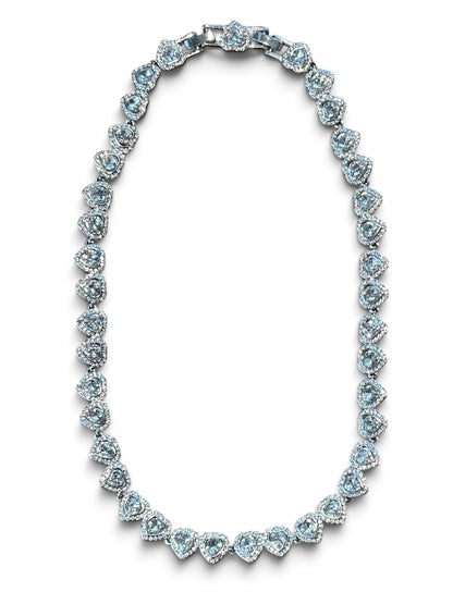 Hearts on Ice Crystal Tennis Necklace