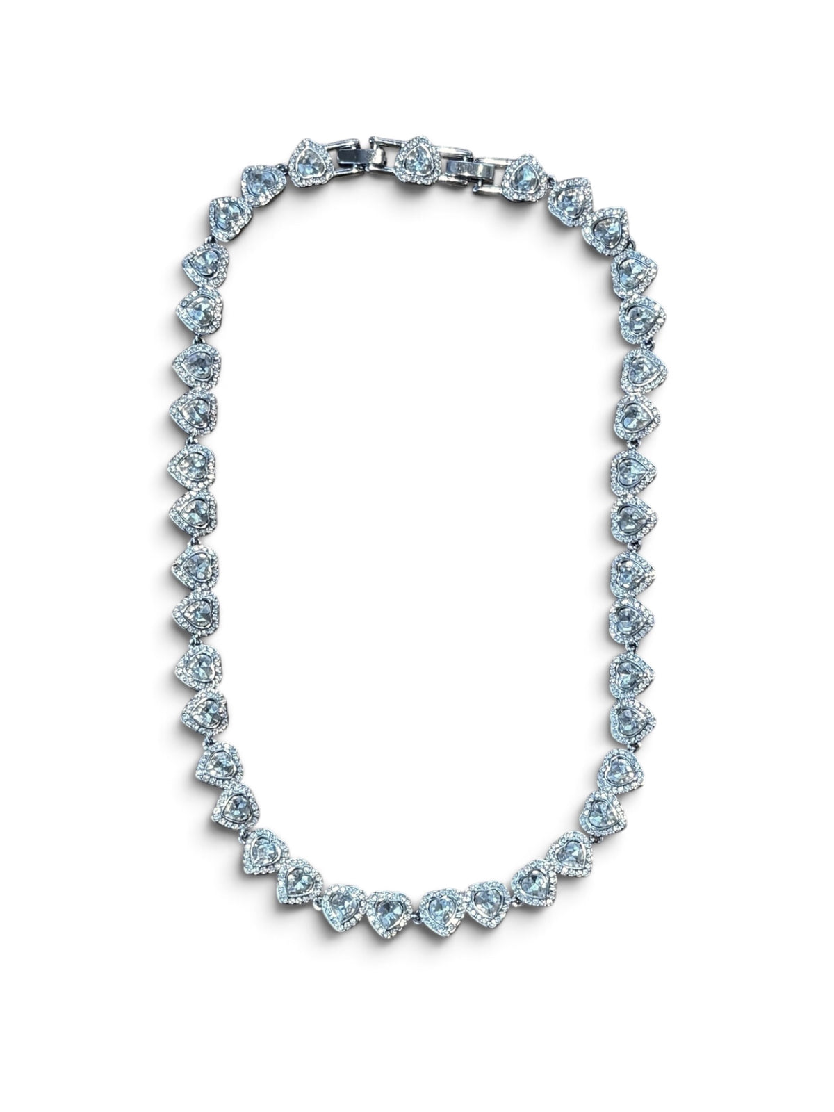 Hearts on Ice Crystal Tennis Necklace