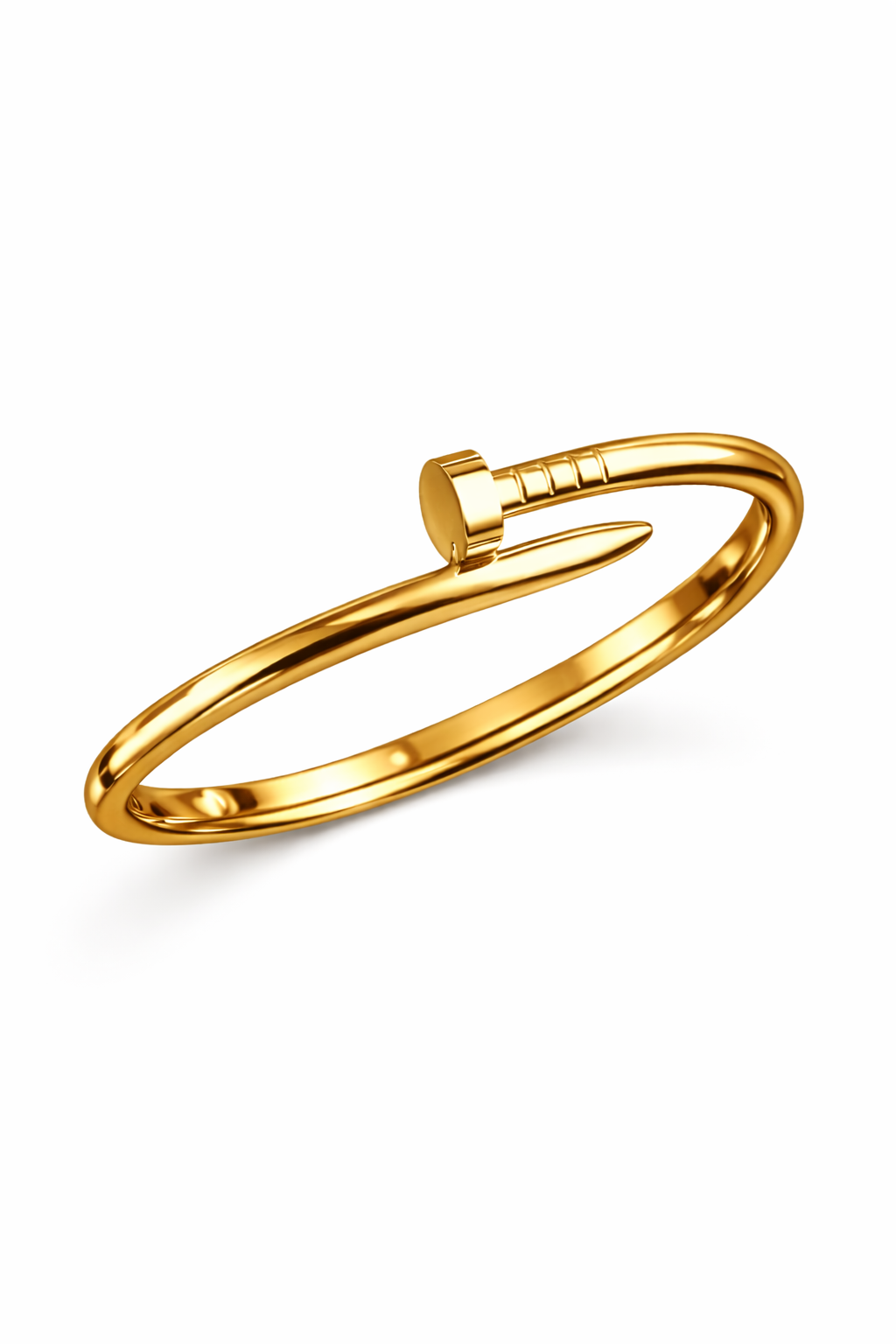 Gold bracelet on a white background