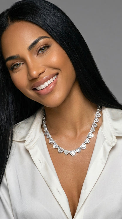 Amoura Heart Tennis Necklace