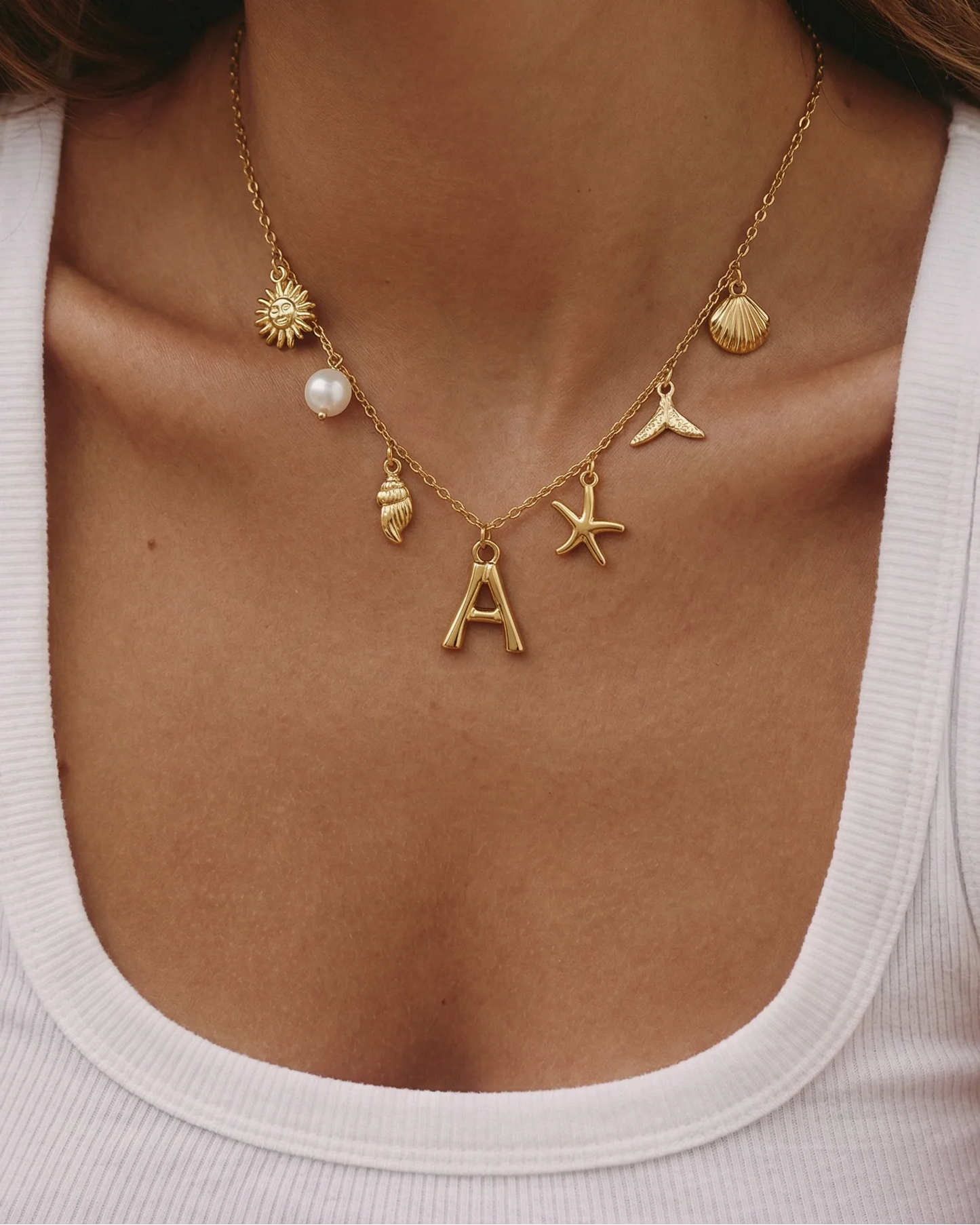Siren Initial Charm Necklace
