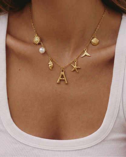 Siren Initial Charm Necklace