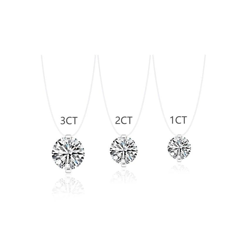 Invisible Moissanite Floating Necklace