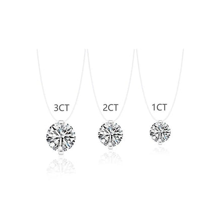 Invisible Moissanite Floating Necklace