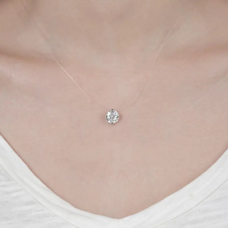 Invisible Moissanite Floating Necklace