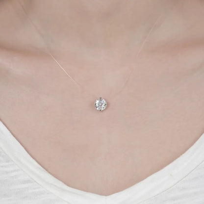 Invisible Moissanite Floating Necklace