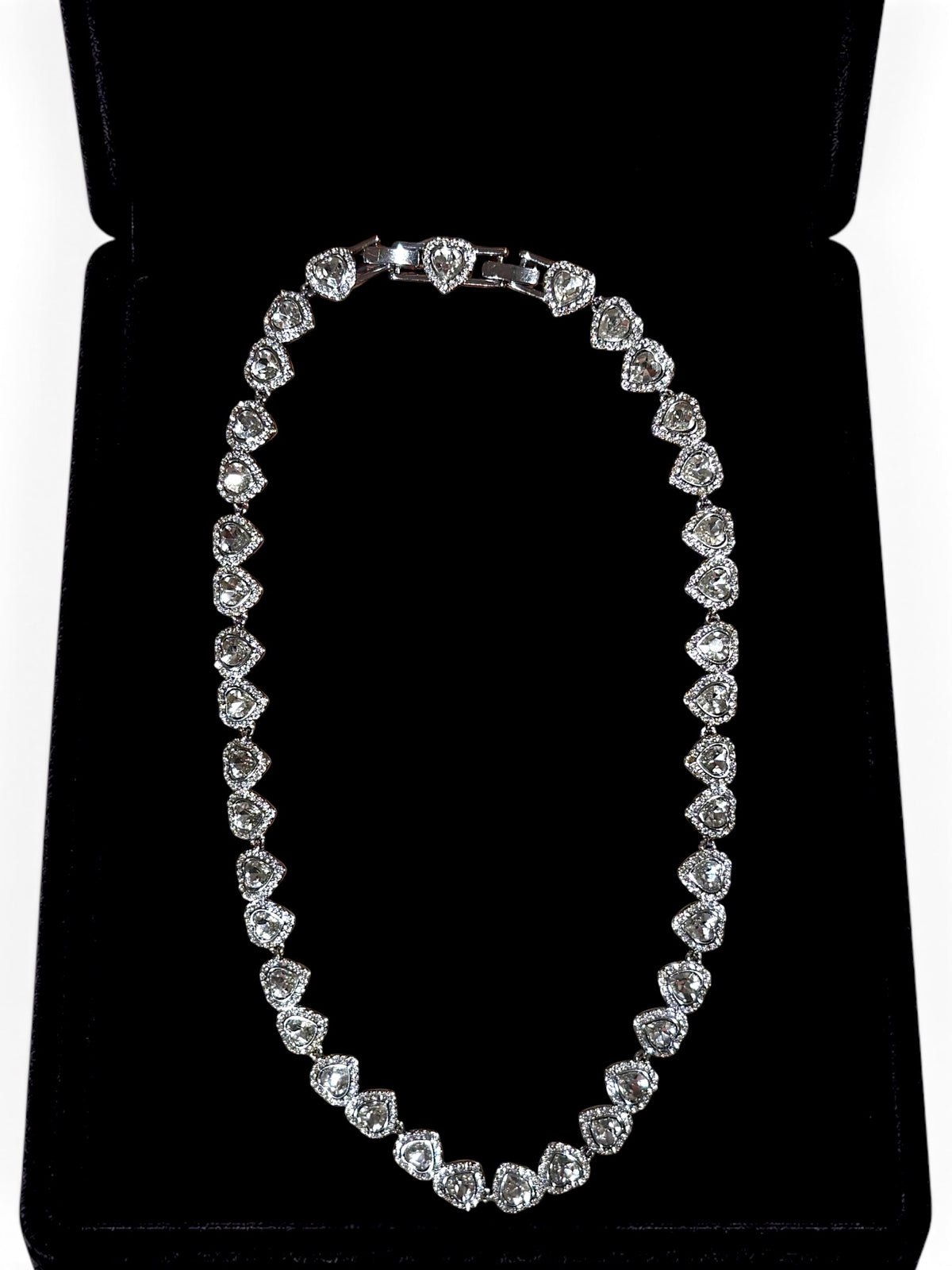 Hearts on Ice Crystal Tennis Necklace