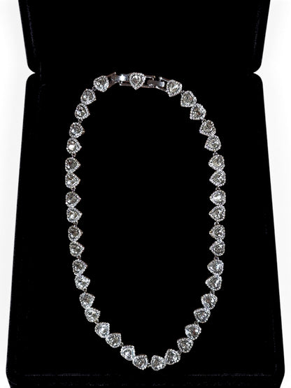 Hearts on Ice Crystal Tennis Necklace
