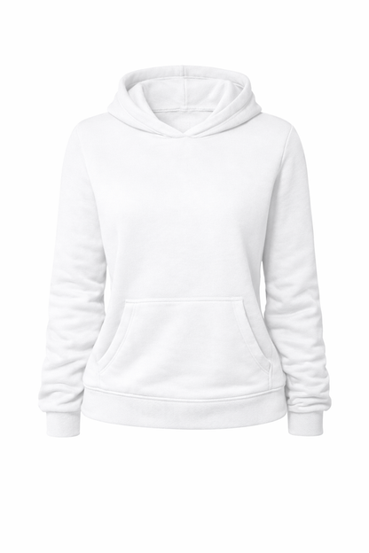 White hoodie on a white background