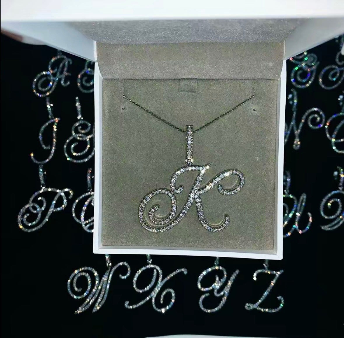 Custom Diamond Initial Necklace
