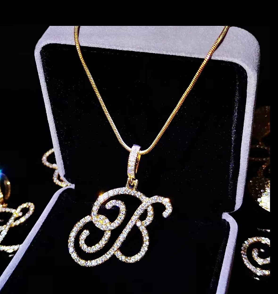 Custom Diamond Initial Necklace